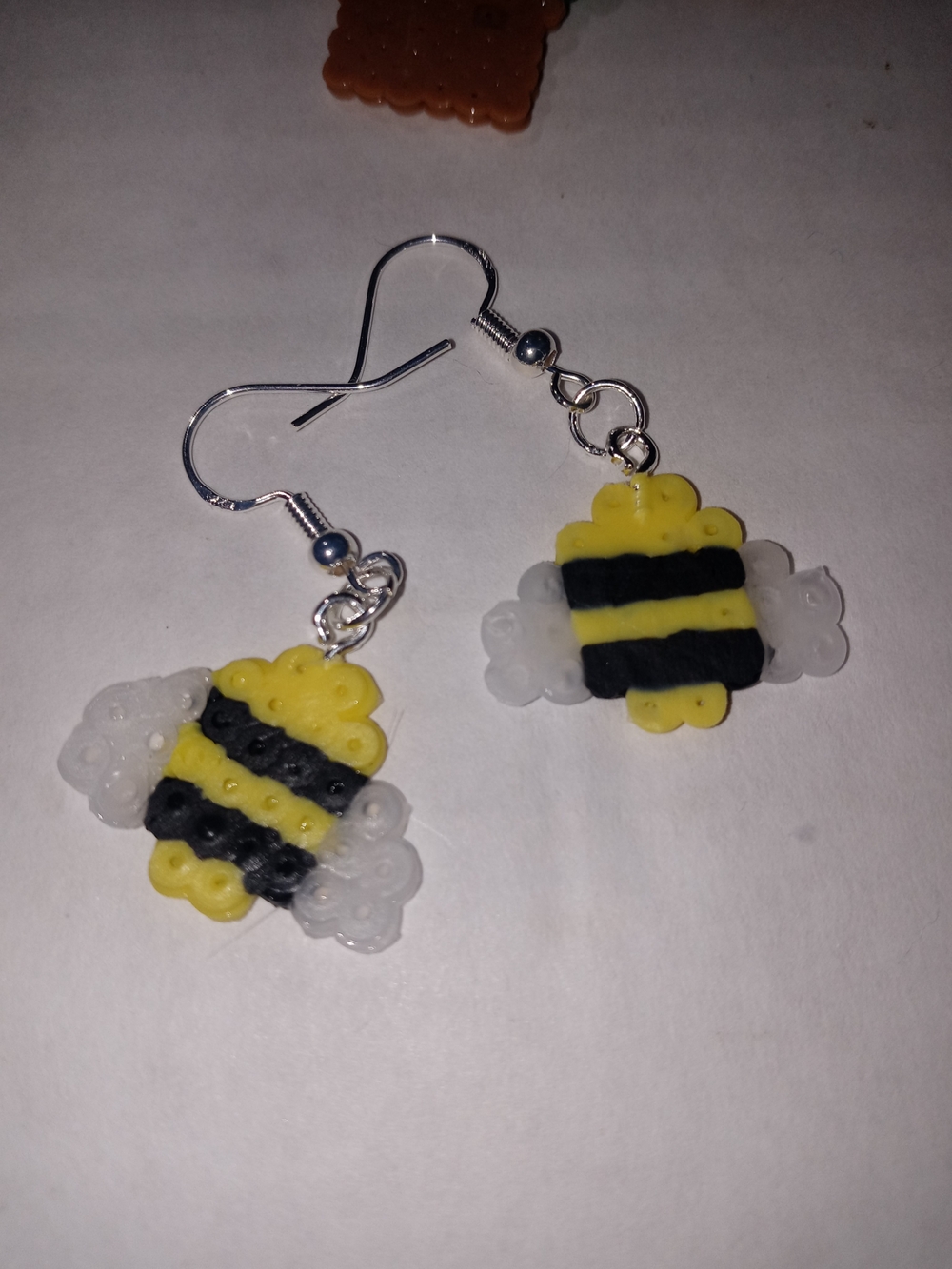 Kids Bee Dangle Earrings - Yellow & Black Cute Bee Design